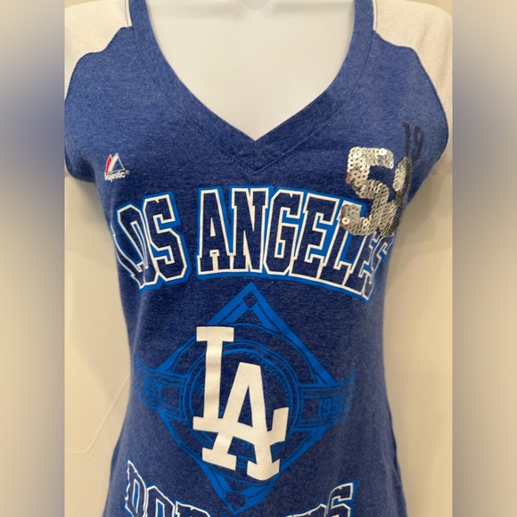 Majestic LA Dodgers Sequin Tee - Small - Picture 3 of 6